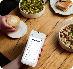 Tableside card payment on a mobile terminal